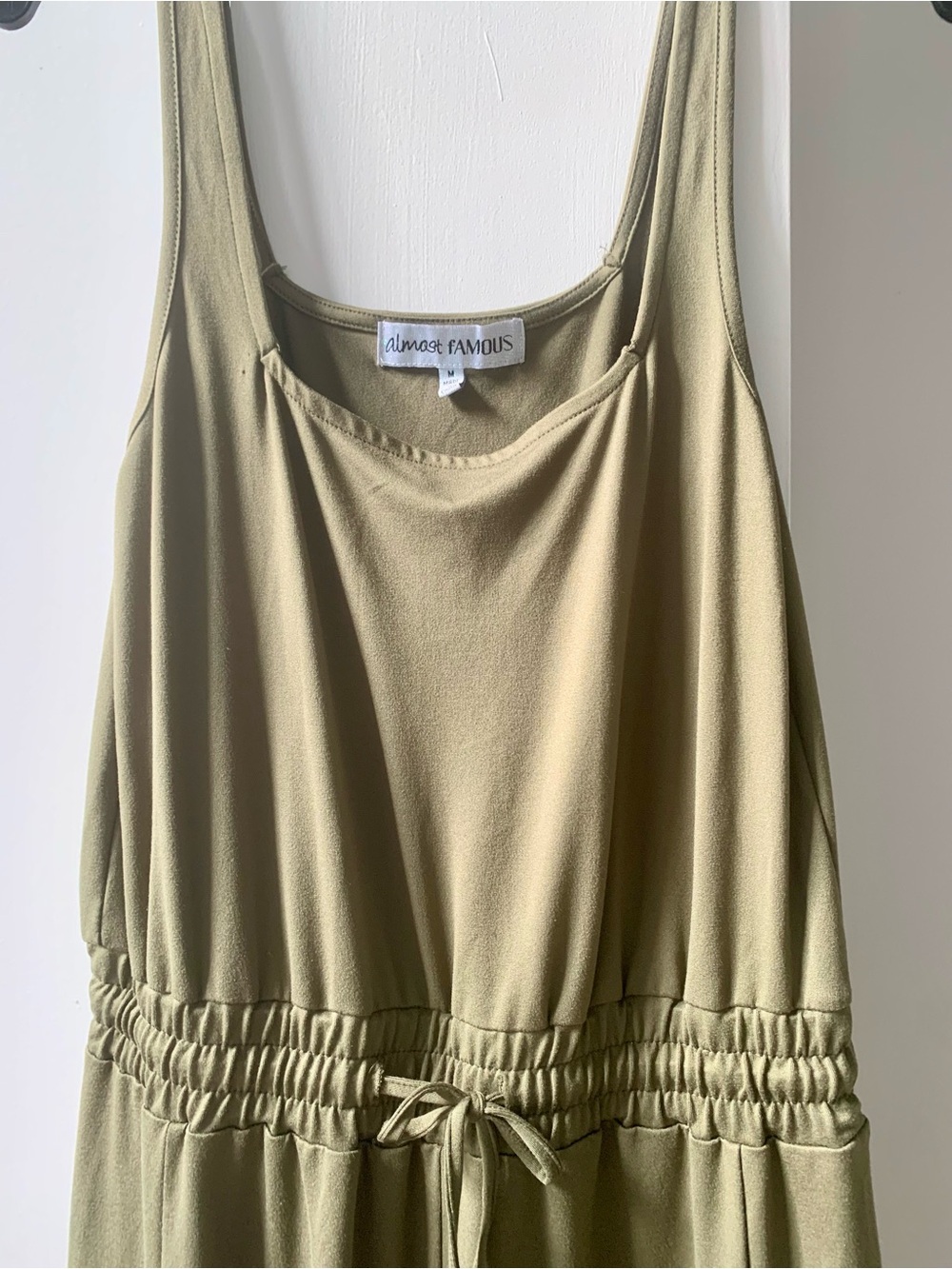 Almost Famous Olive Cargo Jumpsuit - Picture 4 of 10
